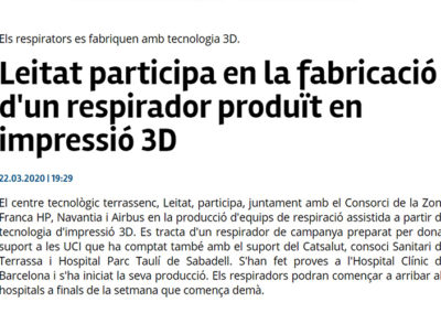 BSO orgullosa dels nous respiradors de LEITAT.